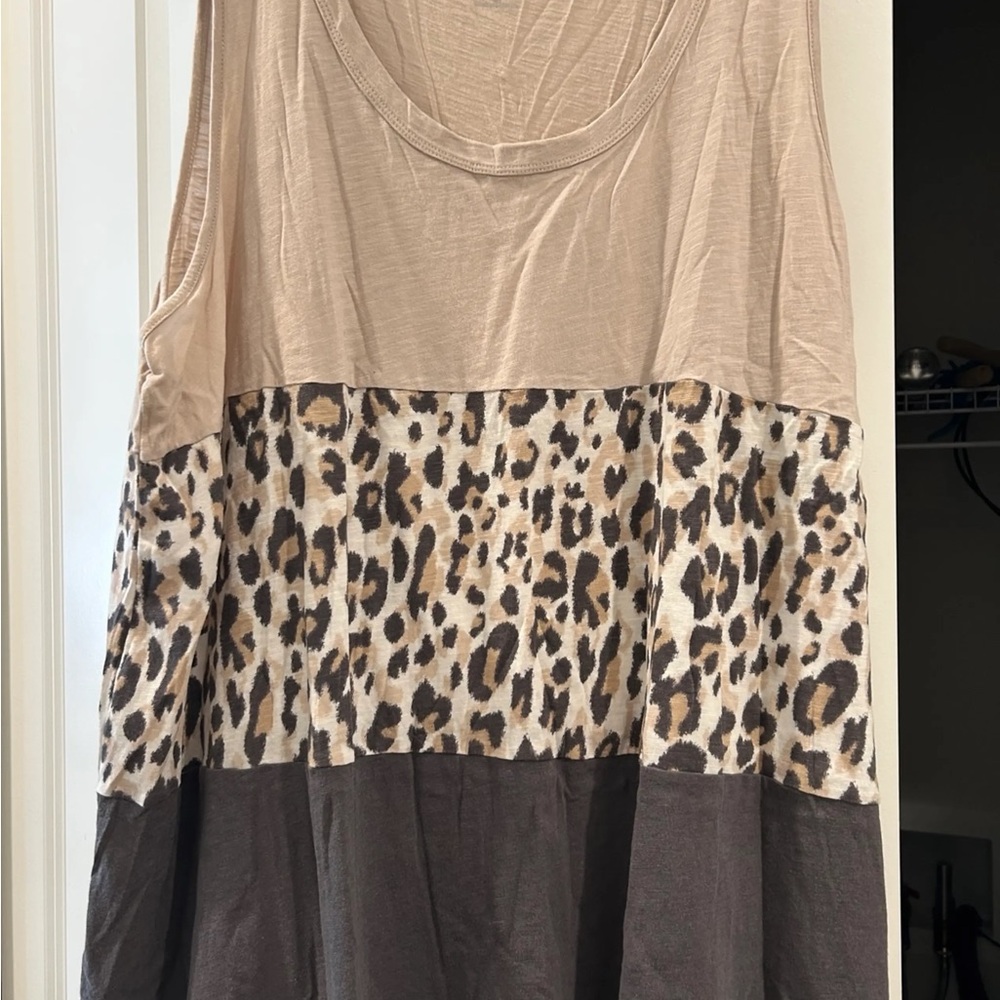 Maurices Tan and Brown Leopard Print Tank Top